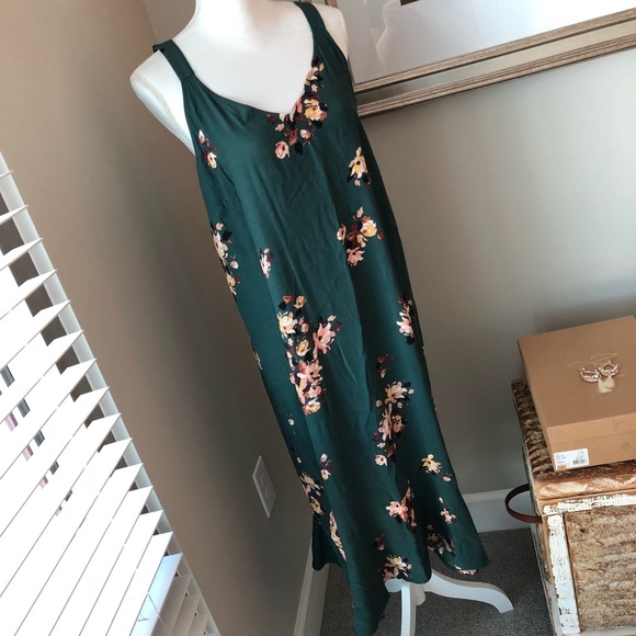 nordstrom green floral dress